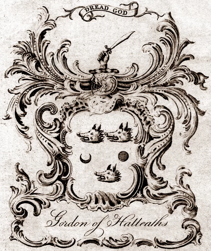 Crest of the Gordon family at Halleaths
